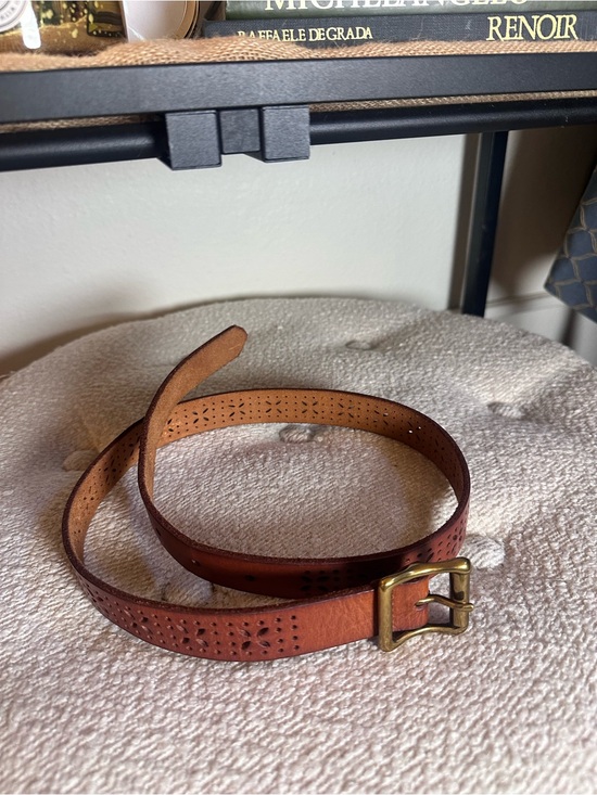 Free People Accessories - Leather Belt with Brass Buckle